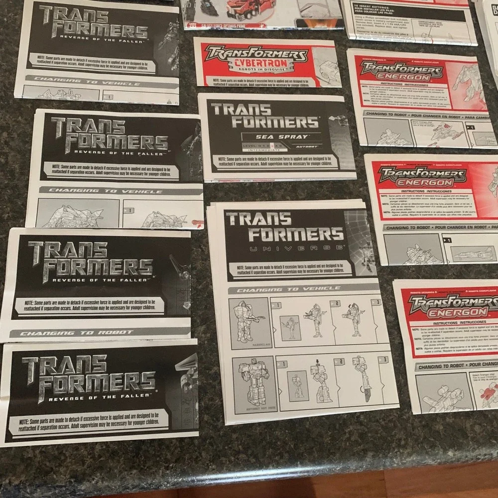 Transformers‎ Instruction Manual Lot w/ Comic Cybertron Energon Universe Vintage